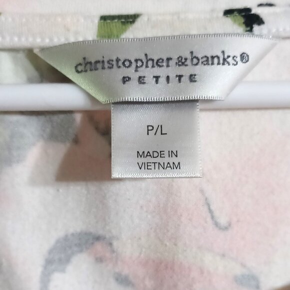 Christopher & Banks Dreaming of Paradise Shirt - Petite Large - Picture 2 of 5